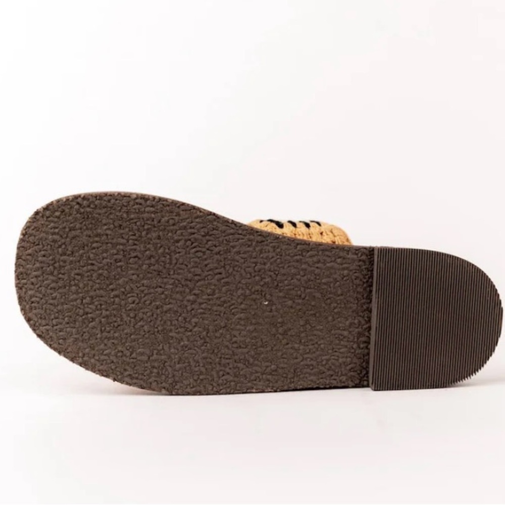 Free People Juliet Crochet Strap Slides with Floral Design in the color Wheat - Picture 5 of 10